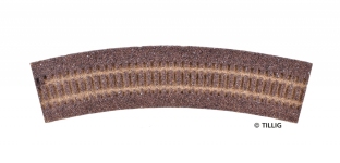 TILLIG 86504 - H0 Gleisbettung Elitegleis dunkel (braun) für gebogenes Gleis R31/30°